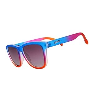 Goodr sunglasses in Pure Sky Candy. Sold out color. EUC with box and pouch.